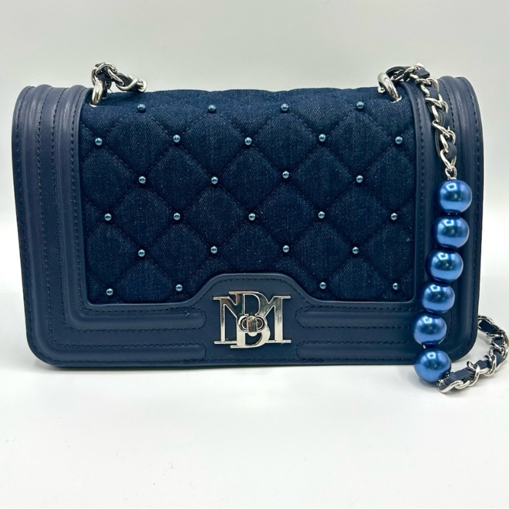 Badgley Mischka Navy Quilted Crossbody Bag NWT medium size